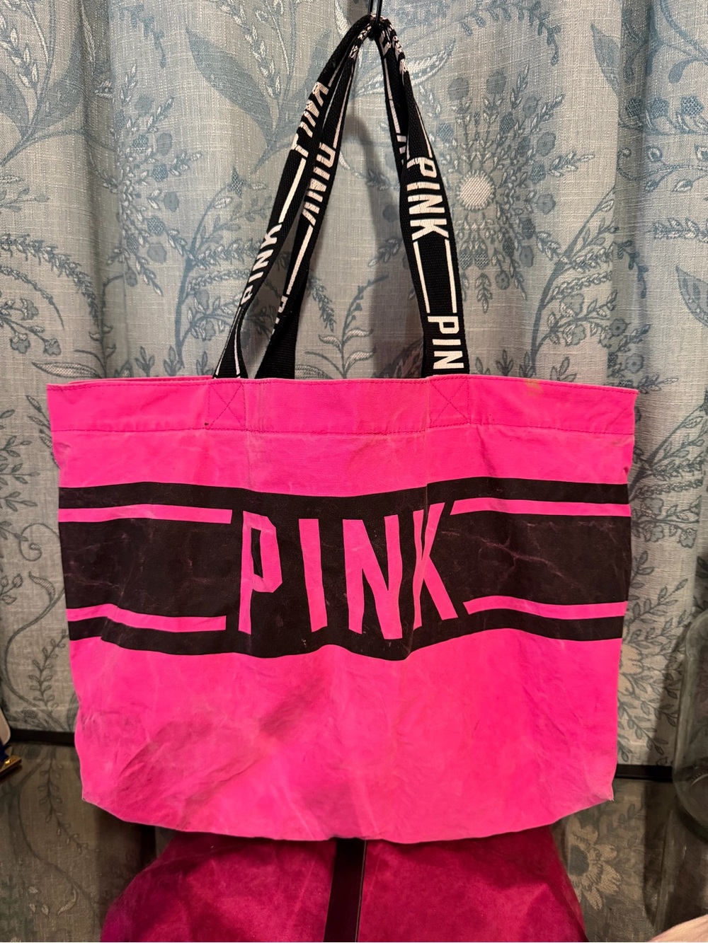 PINK Victoria's Secret Pink and Black Large Tote